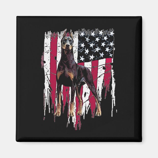 Pinscher American Flag Usa Awesome  Magnet (Front)