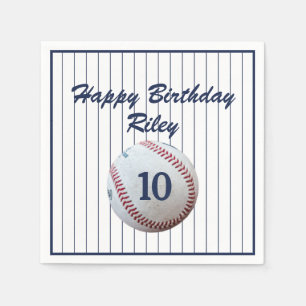 Pinstripe Baseball Birthday Party Napkins