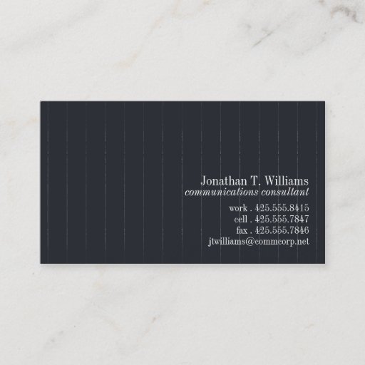 Customizable Pinstripe Business Card