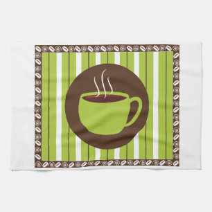 Pinstripe Coffee Kitchen Towel