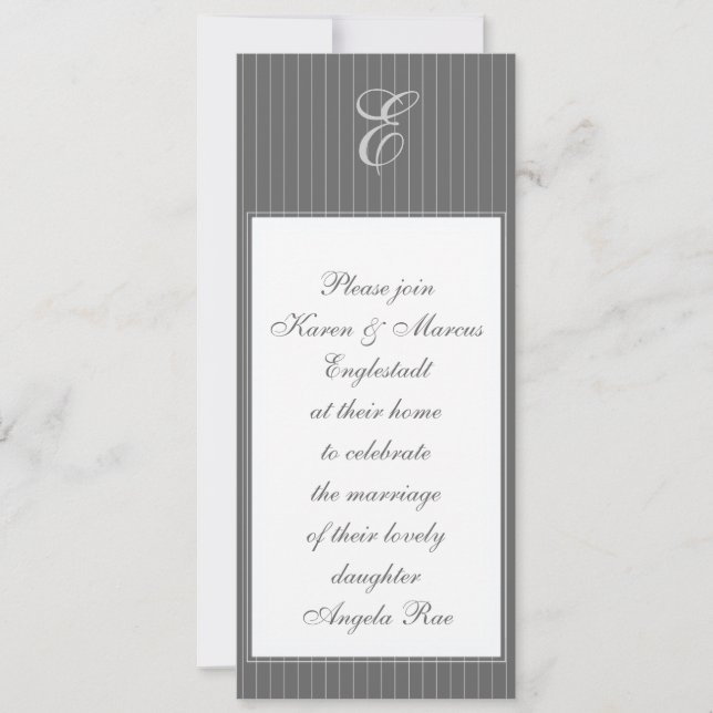 Pinstripe Monogram Invitations (Front)