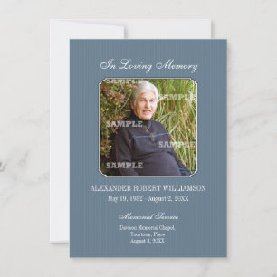 Pinstripe Photo Memorial Invitation