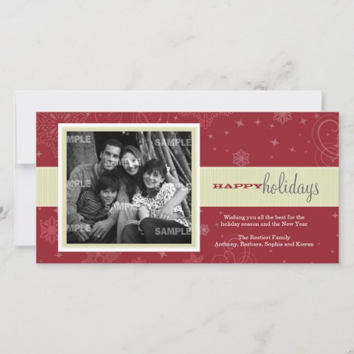 Pinstripe Ribbon Holiday Photo Card