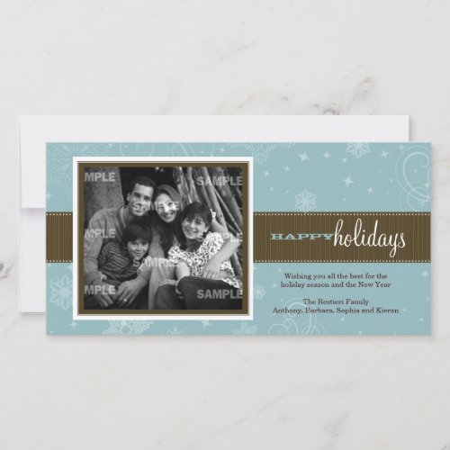 Pinstripe Ribbon Holiday Photo Card