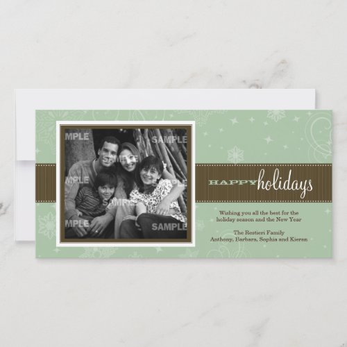 Pinstripe Ribbon Holiday Photo Card