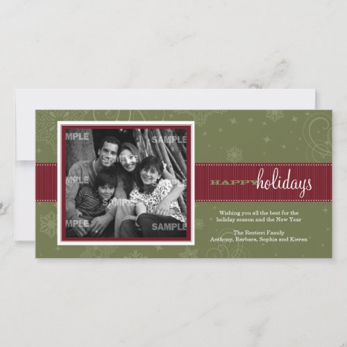 Pinstripe Ribbon Holiday Photo Card