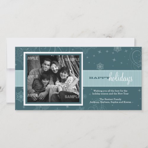 Pinstripe Ribbon Holiday Photo Card