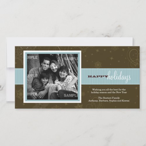 Pinstripe Ribbon Holiday Photo Card