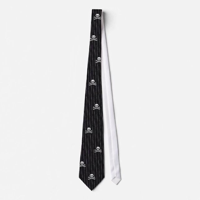 pinstripe skully neck tie (Front)