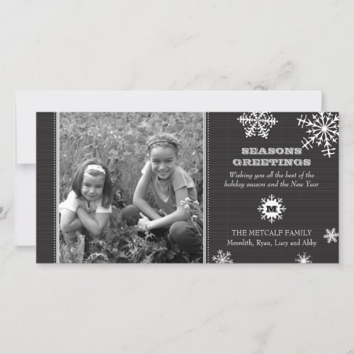 Pinstripe Snowflake Photo Card