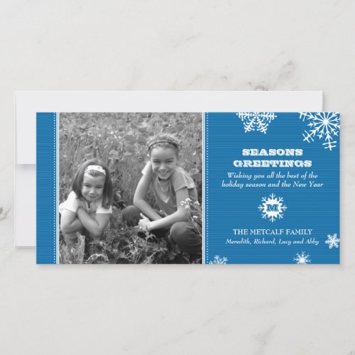 Pinstripe Snowflake Photo Card