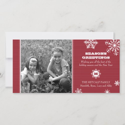 Pinstripe Snowflake Photo Card