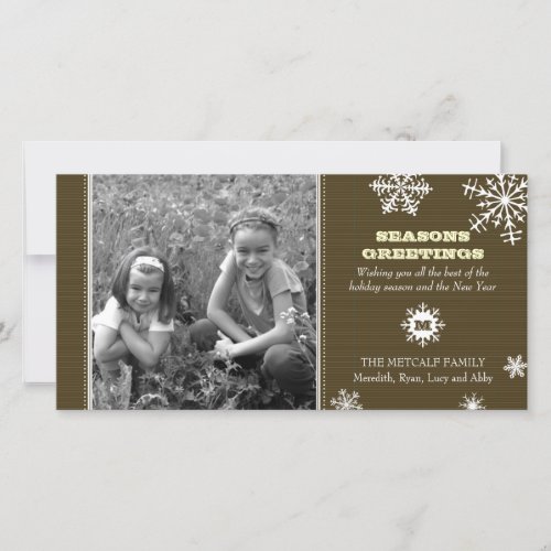 Pinstripe Snowflake Photo Card