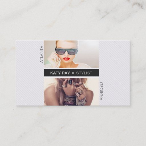 Customizable Pinstripe Stylist Business Card