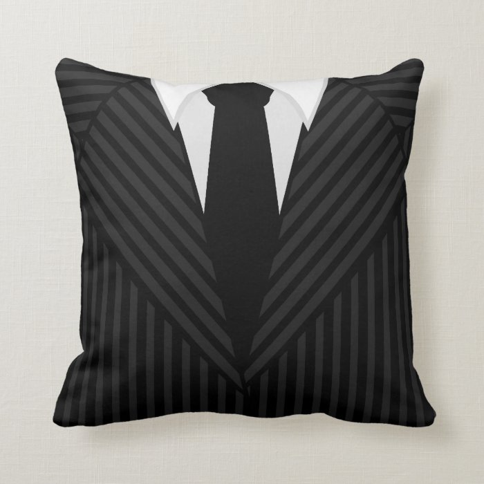 Pinstripe Suit and Tie Classy Square Throw Pillows