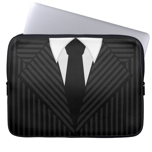 Pinstripe Suit and Tie Cool 13 Inch Laptop Sleeves (Front)