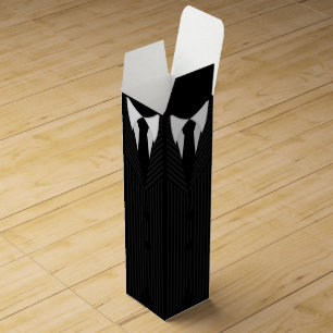 Pinstripe Suit and Tie Mens Wine Gift Boxes