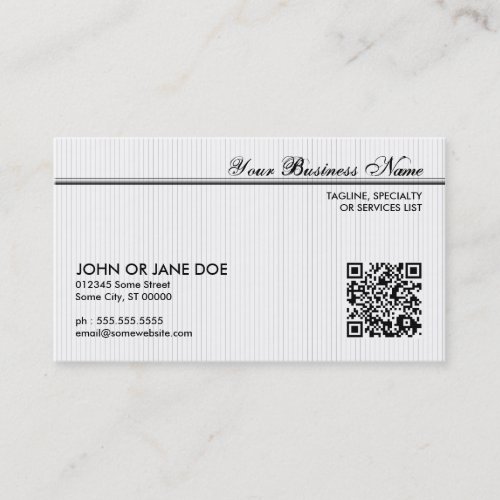 pinstriped QR code Business Cards