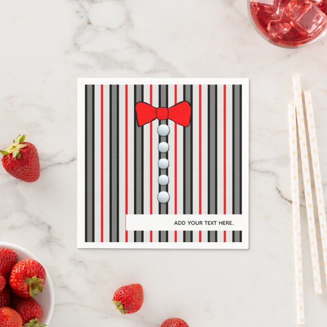 Pinstripes And A Red Bow Tie Napkins (Insitu)