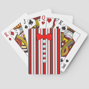 Pinstripes And A Red Bow Tie Poker Cards
