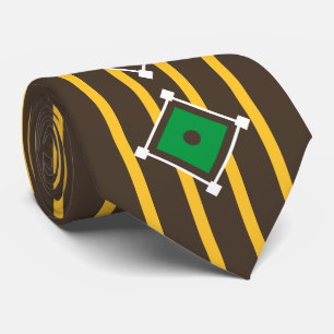Pinstripes Baseball Diamond Brown Yellow San Diego Neck Tie