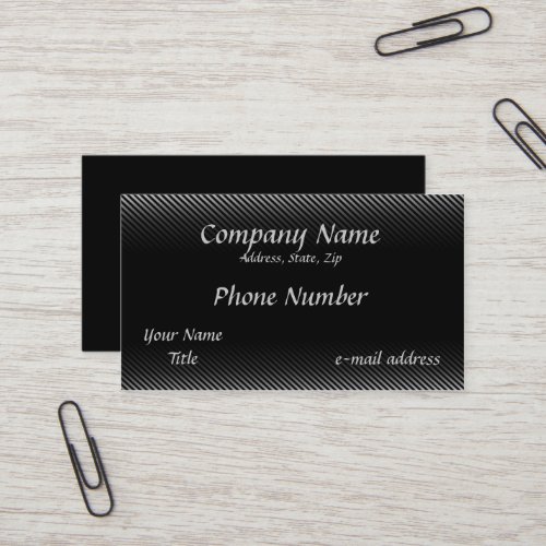 Pinstripes Black and White Business Card