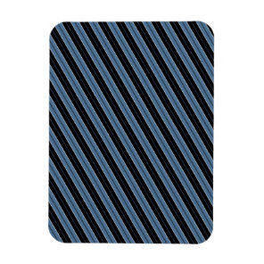 Pinstripes blue black white diagonal stripes magnet