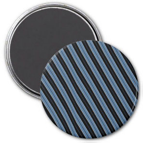 Pinstripes blue black white diagonal stripes magnet