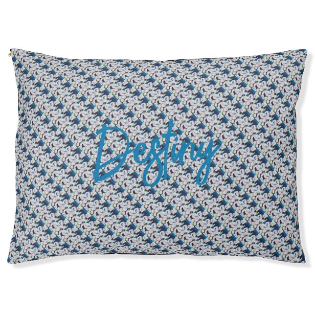 Pinstripes III Pattern Pet Bed - Customize Name (Front)