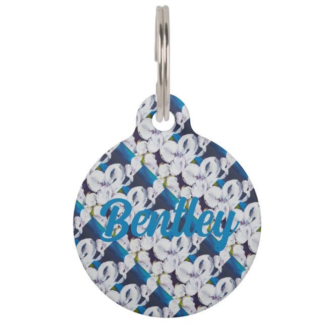 Pinstripes Pet ID Tag - Customize Name (Front)