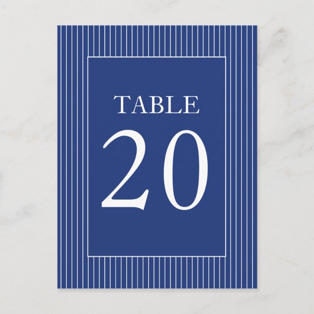 Pinstripes Table Numbers (Navy Blue / White) (Front)