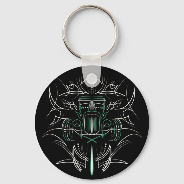 Pinstriping Hot Rod Keychain (Front)