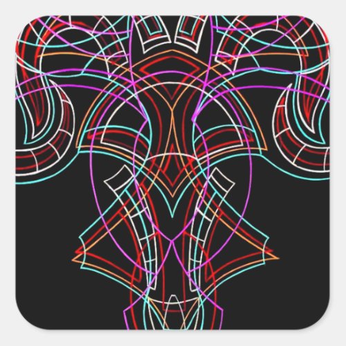 Pinstriping Square Sticker