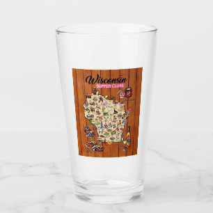 Pint Glass - Wisconsin Supper Club Map