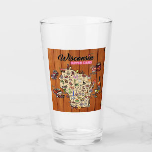 Pint Glass - Wisconsin Supper Club Map