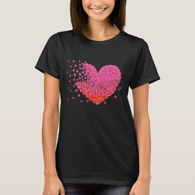 Pint Heart Butterflies Heart Tshirt  (Front)