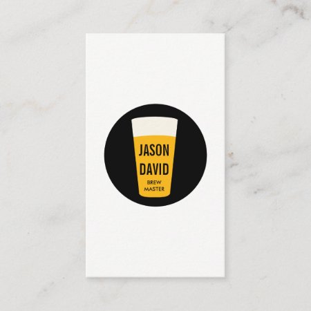Pint Of Beer Black White Business Card