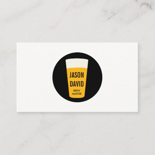 Pint of Beer Black White Business Card