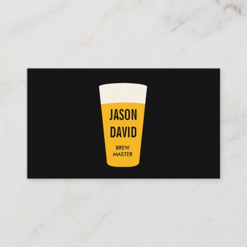 Pint of Beer Black White Business Card