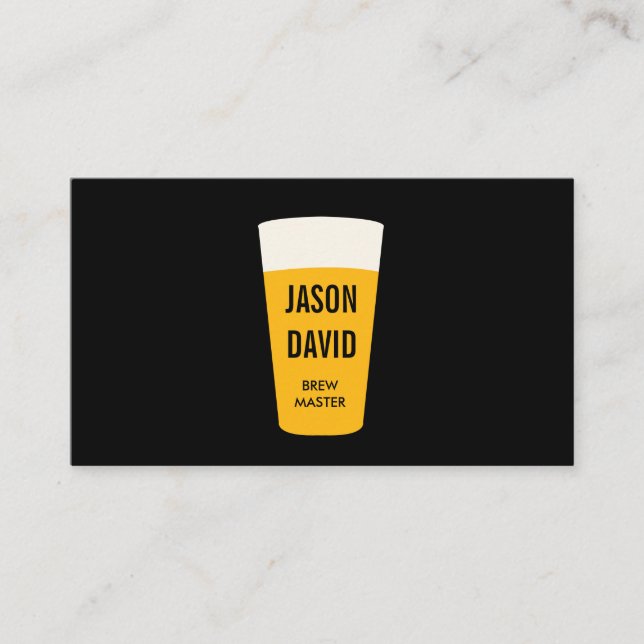 Pint of Beer Black White Business Card (Front)