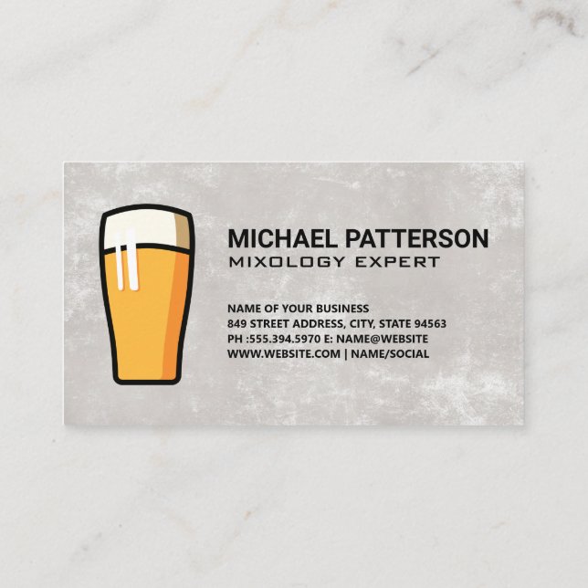 Pint of Beer Logo Business Card (Back)