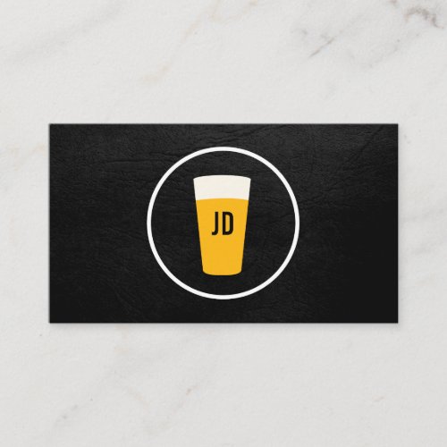 Pint of Beer Logo Trendy Black Business Card