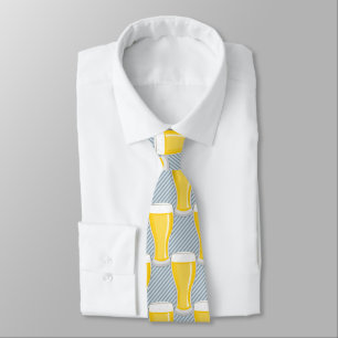 Pint of Beer on Diagonal Stripes - Custom Color Tie