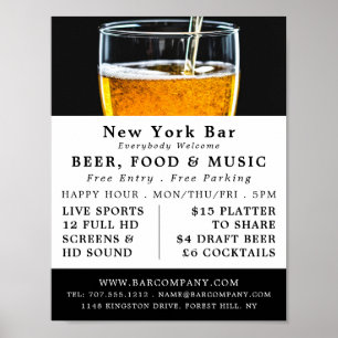 Pint of Beer, Pub/Brewery Advertising Poster