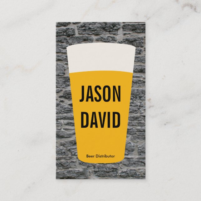 Pint of Beer | Rustic (variation) Business Card (Front)