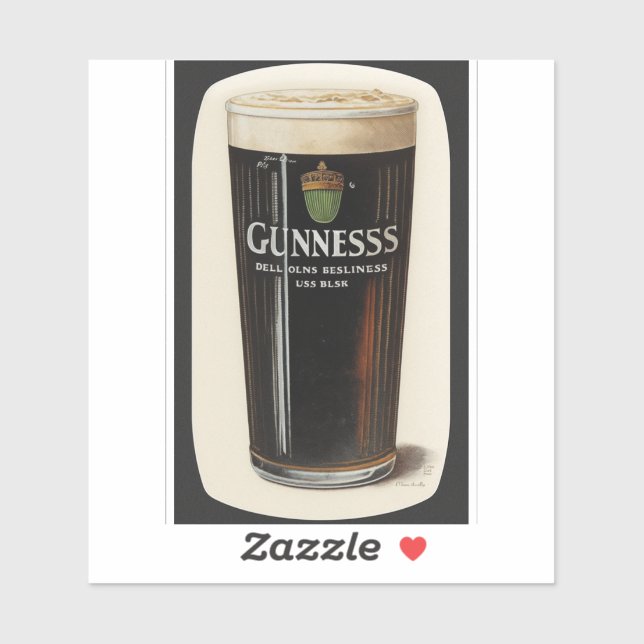 Pint of stout sticker (Sheet)