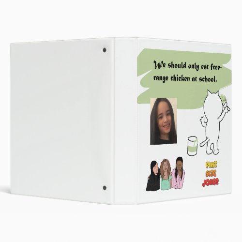 Pint Size Joker Free_Range Chicken 3 Ring Binder