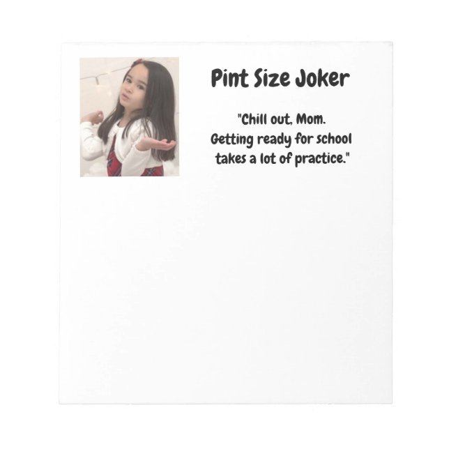 Pint Size Joker: School Practice Notepad (Front)