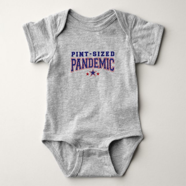 Pint-Sized Pandemic Unisex Hipster Baby One-Piece Bodysuit (Front)