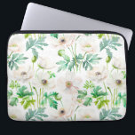 Pinted white anemone flowers on cream laptop sleeve<br><div class="desc">Painted white anemone flowers on cream design great for any occasion</div>